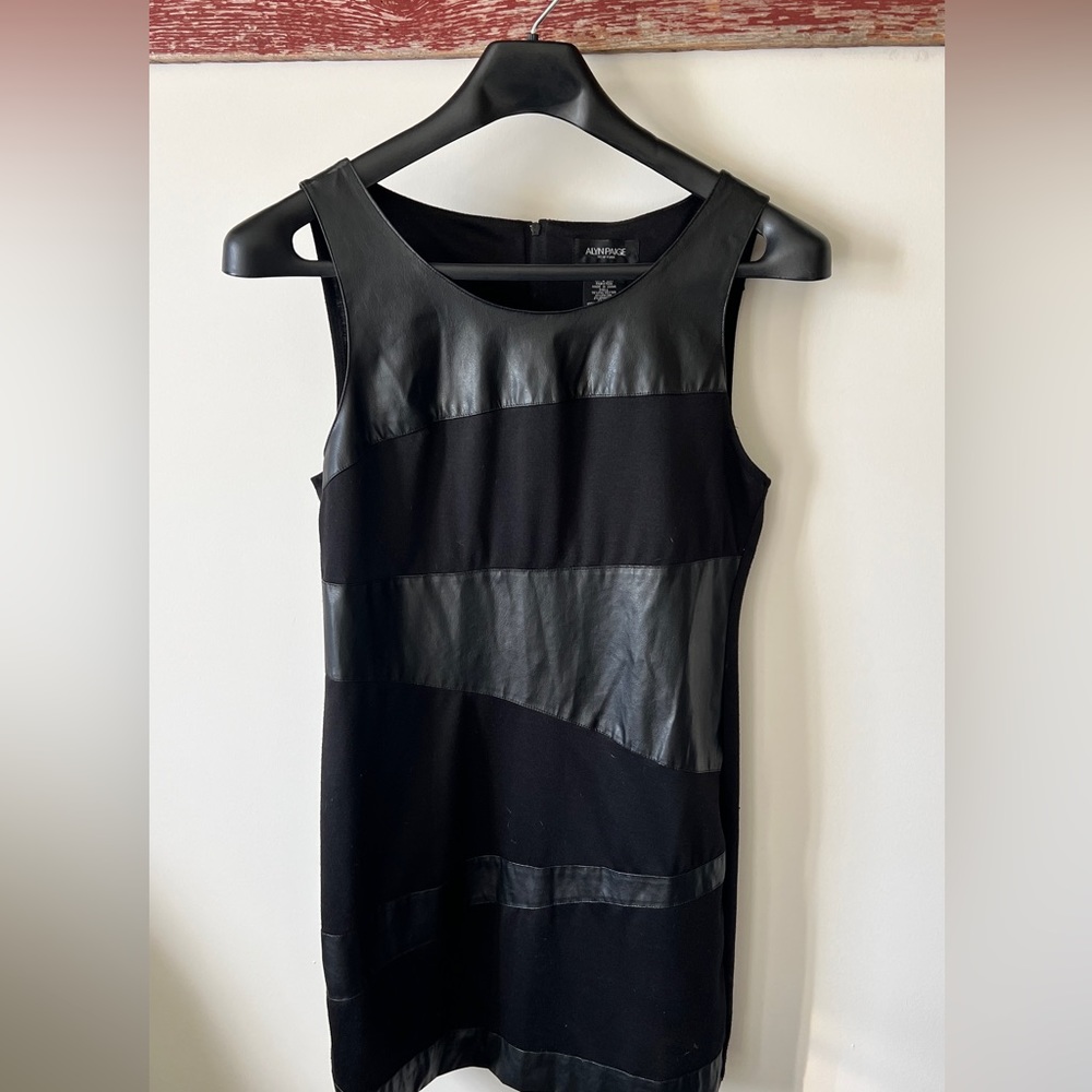 Alyn Paige little black dress with leather detail